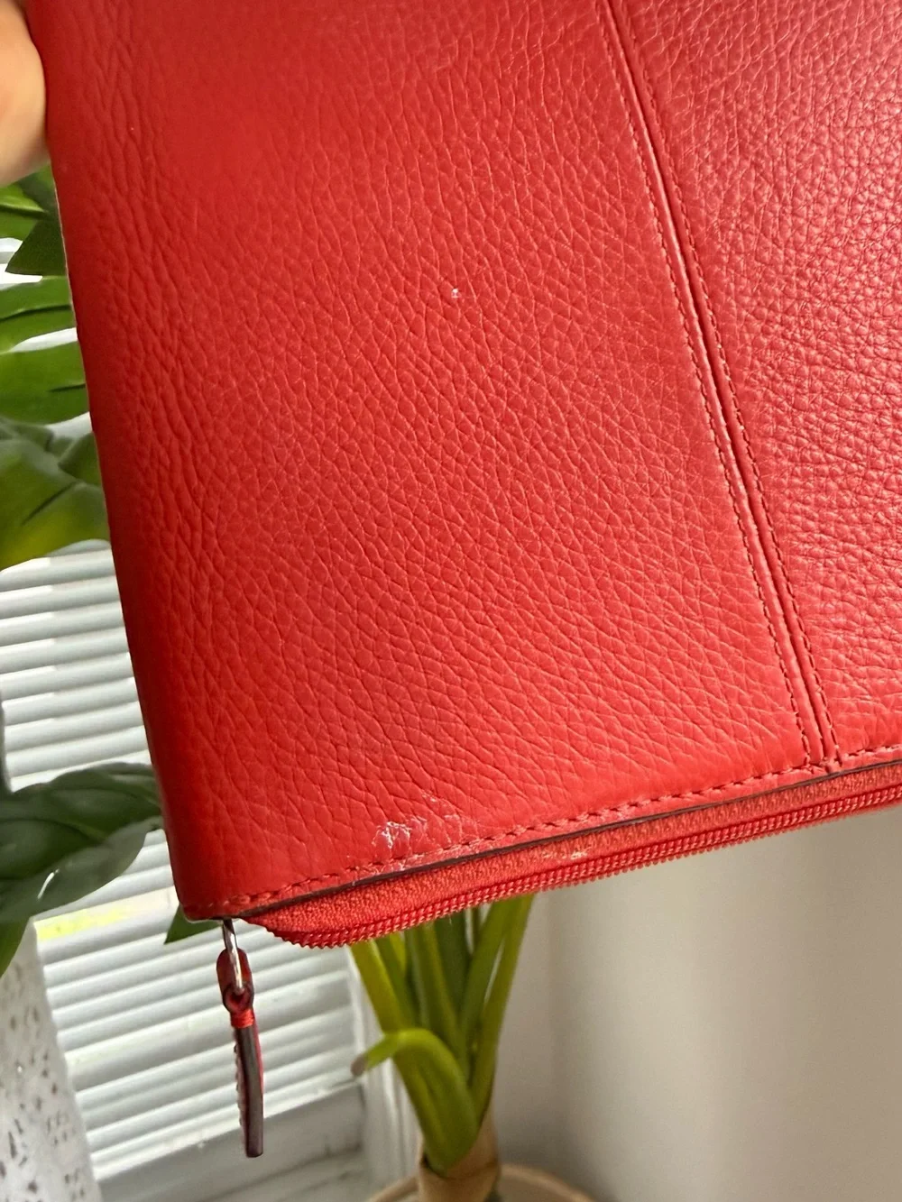 Coach Red Leather Zip Tablet Folio